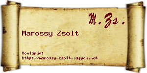 Marossy Zsolt névjegykártya